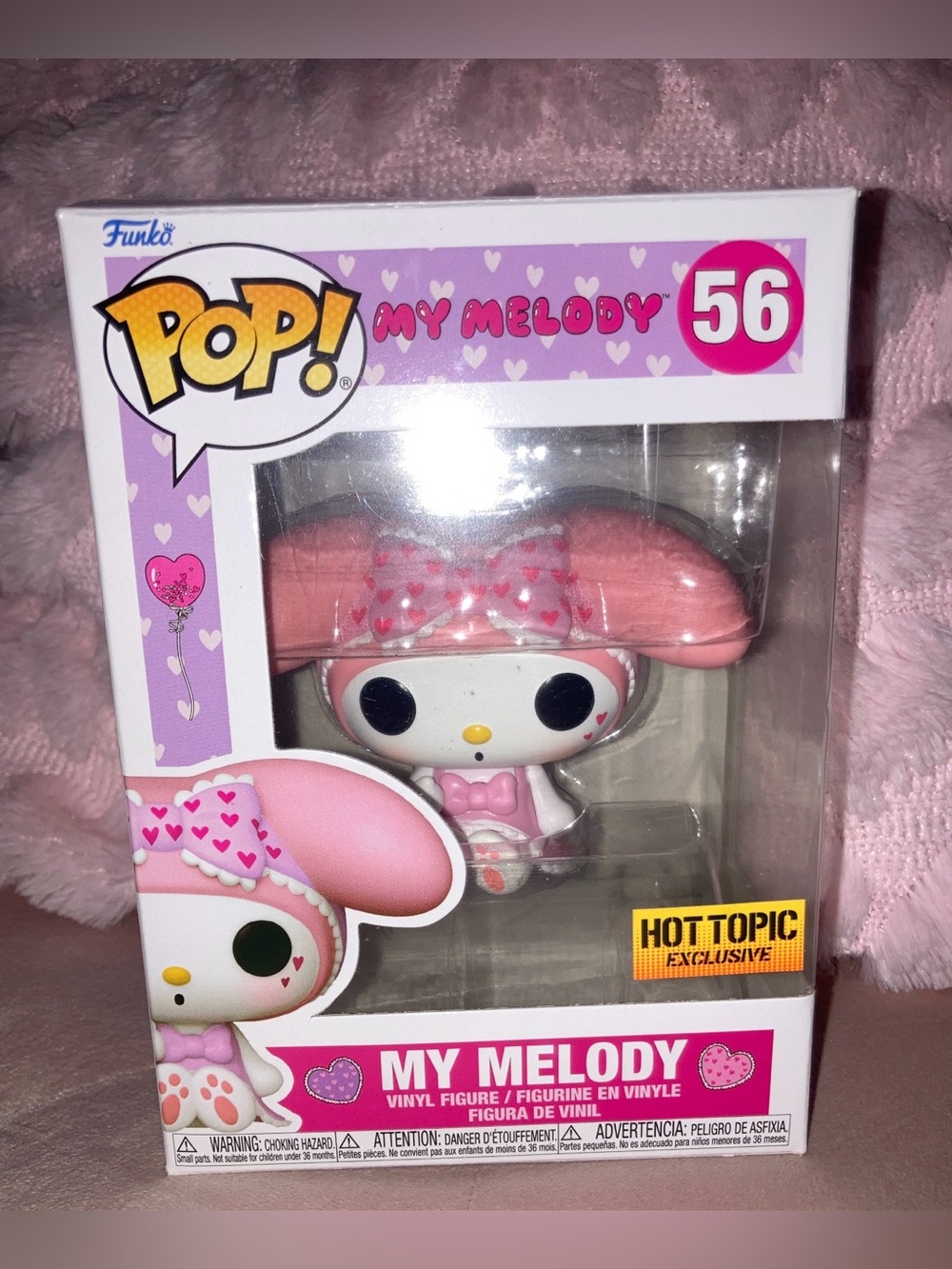 Funko My Melody #56 Vinyl Figure - Pink and White Heart Design